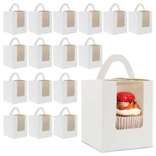 Load image into Gallery viewer, Single Cupcake Holders - 100 Pk Individual Cupcake Boxes with Inserts