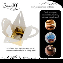 Load image into Gallery viewer, Single Cupcake Holders - 100 Pk Individual Cupcake Boxes with Inserts