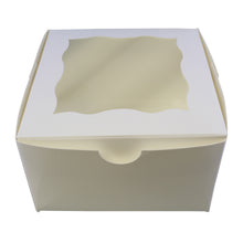 Load image into Gallery viewer, White Bakery Boxes with Window 25-Pack - Cake Boxes, Party Favor Boxes