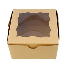 Load image into Gallery viewer, Brown Bakery Boxes with Window 50-Pack - Cake Boxes, Party Favor Boxes