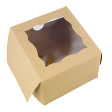 Load image into Gallery viewer, Brown Bakery Boxes with Window 25-Pack - Cake Boxes, Party Favor Boxes