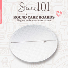 Load image into Gallery viewer, Round Cake Boards Bulk 12pk - 10 Inch Cake Drum White Smooth Edge