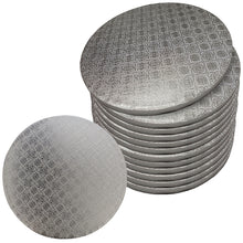 Load image into Gallery viewer, Round Cake Boards Bulk 12pk - 12 Inch Cake Drum and 1/2 Inch Foil Edge