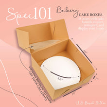 Load image into Gallery viewer, Spec101 Square Cake Boxes with Window - 10pk Kraft Brown Cake Boxes