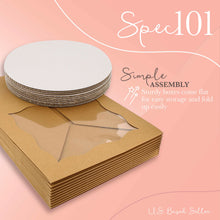 Load image into Gallery viewer, Spec101 Square Cake Boxes with Window - 10pk Kraft Brown Cake Boxes