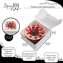 Load image into Gallery viewer, Spec101 Square Cake Boxes with Stickers - 24pk White Cake Boxes