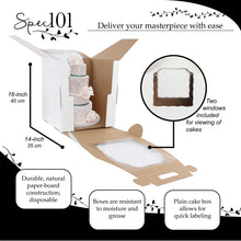 Load image into Gallery viewer, Disposable Cake Carrier with Window 10 x 10 x 12in Tall Cake Box 10pk