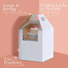 Load image into Gallery viewer, Disposable Cake Carrier with Window 12 x 12 x 14in Tall Cake Box 10pk