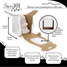 Load image into Gallery viewer, Disposable Cake Carrier with Window 16 x 16 x 18in Tall Cake Box 10pk