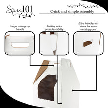 Load image into Gallery viewer, Disposable Cake Carrier with Window 16 x 16 x 18in Tall Cake Box 10pk