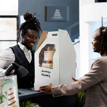 Load image into Gallery viewer, Disposable Cake Carrier with Window 16 x 16 x 18in Tall Cake Box 10pk