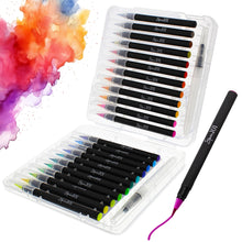 Load image into Gallery viewer, Watercolor Pens Brush Set - 24 Watercolor Brush Markers and Blend Pens