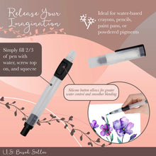 Load image into Gallery viewer, Color Brush Pens for Watercolors, 6pc Flat to Fine Tip Aqua Brush Pens