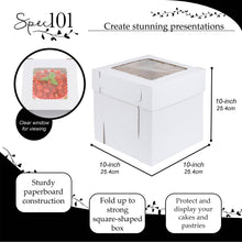 Load image into Gallery viewer, Cake Boxes with Window 10 x 10 x 10 Inch - 60pk Pastry Boxes and Lids