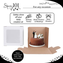 Load image into Gallery viewer, Cake Boxes with Window 10 x 10 x 10 Inch - 60pk Pastry Boxes and Lids