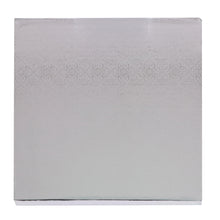 Load image into Gallery viewer, Cake Board 10 Inch Silver Square Flower Pattern Cake Board Drum 6pk
