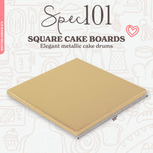 Load image into Gallery viewer, Cake Board 10 Inch 6pk Gold Cake Drum Floral Square Wrapped Cake Base