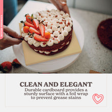 Load image into Gallery viewer, Cake Board 10 Inch 6pk Gold Cake Drum Floral Square Wrapped Cake Base