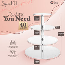 Load image into Gallery viewer, Acrylic Cupcake Stand for 40 Cup Cakes, 4 Tiered Dessert Stand Display