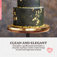 Load image into Gallery viewer, Round Cake Boards Bulk 12pk - 10 Inch Cake Drum Gold Smooth Edge