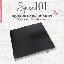 Load image into Gallery viewer, Square Cake Boards Bulk 12pk - 12 Inch Cake Drum Black Pleated Edge