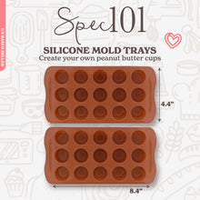 Load image into Gallery viewer, Silicone Mold Tray, 2pk - 15 Cavity Small Peanut Butter Cup Mold Trays