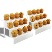 Load image into Gallery viewer, Acrylic Display Shelf Riser - 2pk Clear Acrylic Stand 3-Tiered Riser