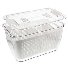 Load image into Gallery viewer, Plastic Food Storage 10in Plastic Kitchen Strainer Container with Lid