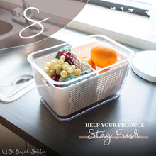 Load image into Gallery viewer, Plastic Food Storage 10in Plastic Kitchen Strainer Container with Lid