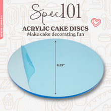 Load image into Gallery viewer, Acrylic Cake Disc 8.25in 2 Pack - Round Acrylic Disc Set - 1/8in Thick