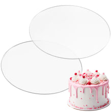 Load image into Gallery viewer, Acrylic Cake Disc 6.5in 2 Pack - Round Acrylic Disc Set - 1/8in Thick