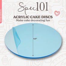 Load image into Gallery viewer, Acrylic Cake Disc 6.5in 2 Pack - Round Acrylic Disc Set - 1/8in Thick