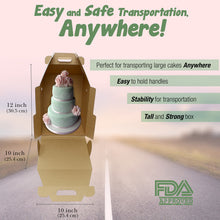 Load image into Gallery viewer, Disposable Cake Carrier Tall Cake Caddy 10x10 Cake Box 10-Pack