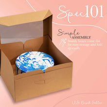 Load image into Gallery viewer, Cake Boxes with Window 25-Pack 12” x 12” x 6” Inch Brown Bakery Boxes