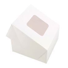 Load image into Gallery viewer, Popup White Bakery Boxes with Window 6x6x3 Inch Cake Boxes - 15-Pack