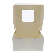 Load image into Gallery viewer, Popup White Bakery Boxes with Window 6x6x3 Inch Cake Boxes - 15-Pack