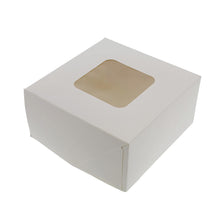 Load image into Gallery viewer, Popup White Bakery Boxes with Window 6x6x3 Inch Cake Boxes - 15-Pack