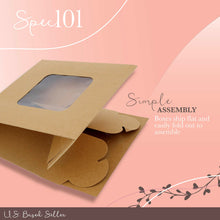 Load image into Gallery viewer, Popup Brown Bakery Boxes with Window 6x6x3 Inch Cake Boxes - 15-Pack