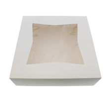 Load image into Gallery viewer, Easy Popup Pie Boxes with Window Pie Boxes 9x9x2.5 Inch White 15pk
