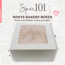 Load image into Gallery viewer, Cake Boxes with Window 15-Pack 10” x 10” x 5” Inch White Bakery Boxes