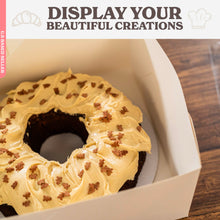 Load image into Gallery viewer, Cake Boxes with Window 15-Pack 10” x 10” x 5” Inch White Bakery Boxes