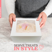 Load image into Gallery viewer, Cake Boxes with Window 15-Pack 10” x 10” x 5” Inch White Bakery Boxes