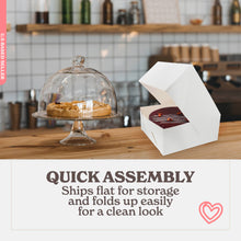 Load image into Gallery viewer, Cake Boxes with Window 15-Pack 10” x 10” x 5” Inch White Bakery Boxes