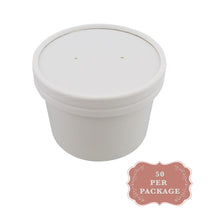 Load image into Gallery viewer, 8 Ounce Cups with Lids – 50 Pack Disposable To Go Containers with Lids
