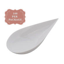 Load image into Gallery viewer, Tear Drop Catering Spoons, 4 Inch - White Appetizer Spoons, 100 Pack