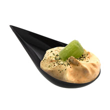 Load image into Gallery viewer, Tear Drop Catering Spoons, 4 Inch - Black Appetizer Spoons, 100 Pack