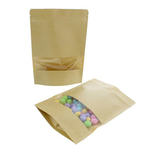 Load image into Gallery viewer, Kraft Stand Up Pouch Bags Heat Seal Bags Stand Pouches 50pk 5.9x8.6”