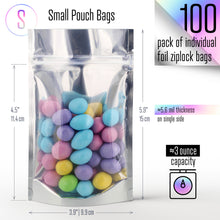 Load image into Gallery viewer, Aluminum Foil Bags Window Bag Foil Pouch Foil Pouches 100pk 3.9x5.9”