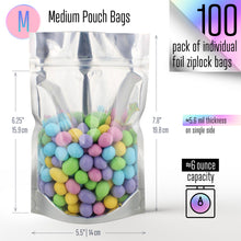 Load image into Gallery viewer, Aluminum Foil Bags Window Bag Foil Pouch Foil Pouches 100pk 5.5x7.8”