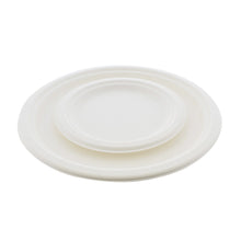 Load image into Gallery viewer, Biodegradable Bagasse Plates - 100pc Combo 7 and 10in Round Plates
